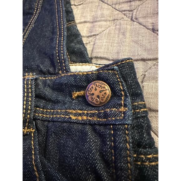 OshKosh B’gosh Denim Overalls 24M Dark Wash Heart Lined Cuffed - Picture 5 of 10